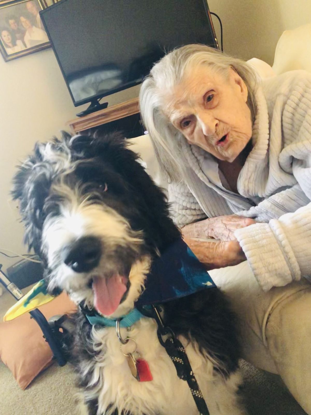 A celebration moment with a patient and family