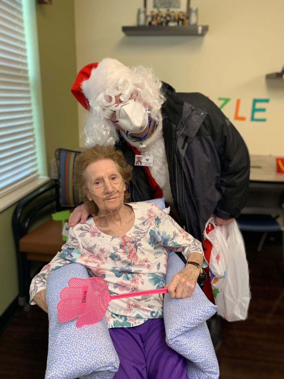 A celebration moment with a patient and family